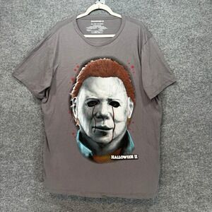 Halloween II‎ Tshirt Mens 2XL Gray Michael Myers Bleeding Eyes Horror Tee Movie